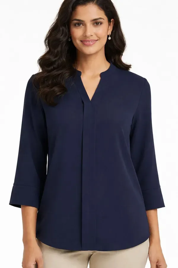 Blue_Formal_Solid_Top_For_Women