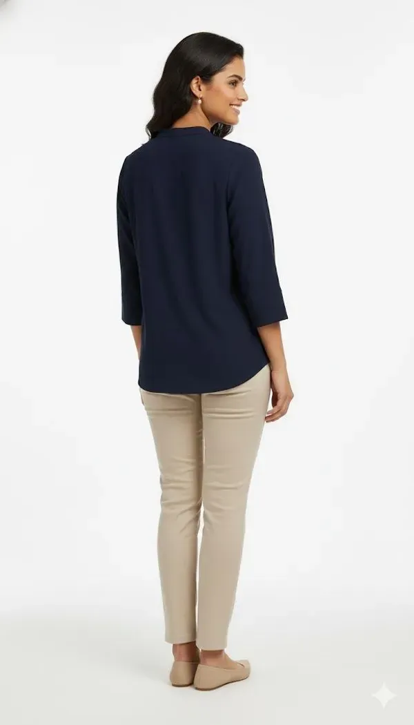 Blue_Formal_Solid_Top_For_Women