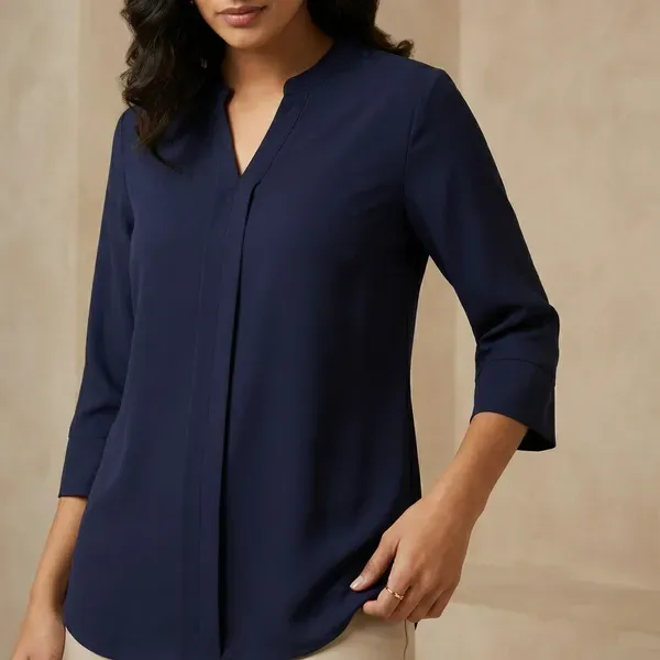 Blue_Formal_Solid_Top_For_Women
