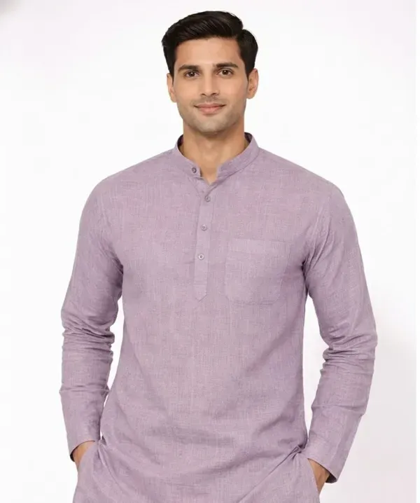 Lavender_Solid_Straight_Kurta_For_Men