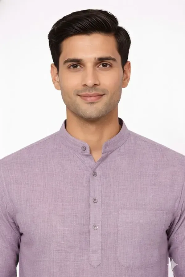 Lavender_Solid_Straight_Kurta_For_Men
