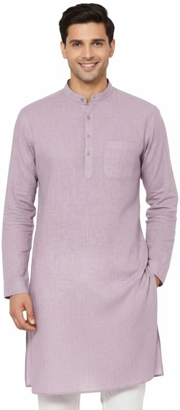 Lavender_Solid_Straight_Kurta_For_Men