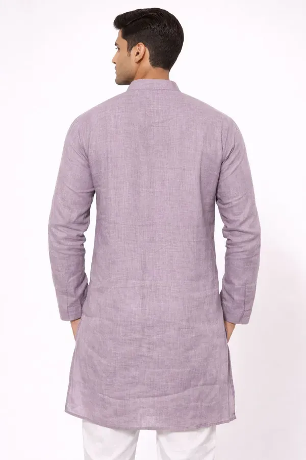 Lavender_Solid_Straight_Kurta_For_Men