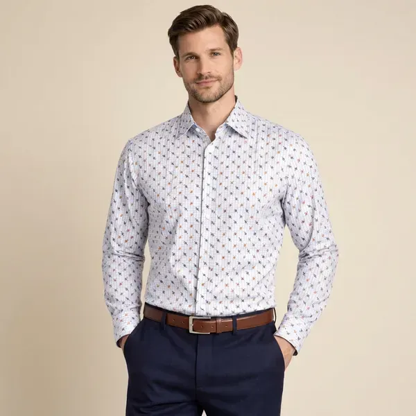 Multicolor_Printed_Geometric_Print_Checkered_Casual_Shirt_For_Men