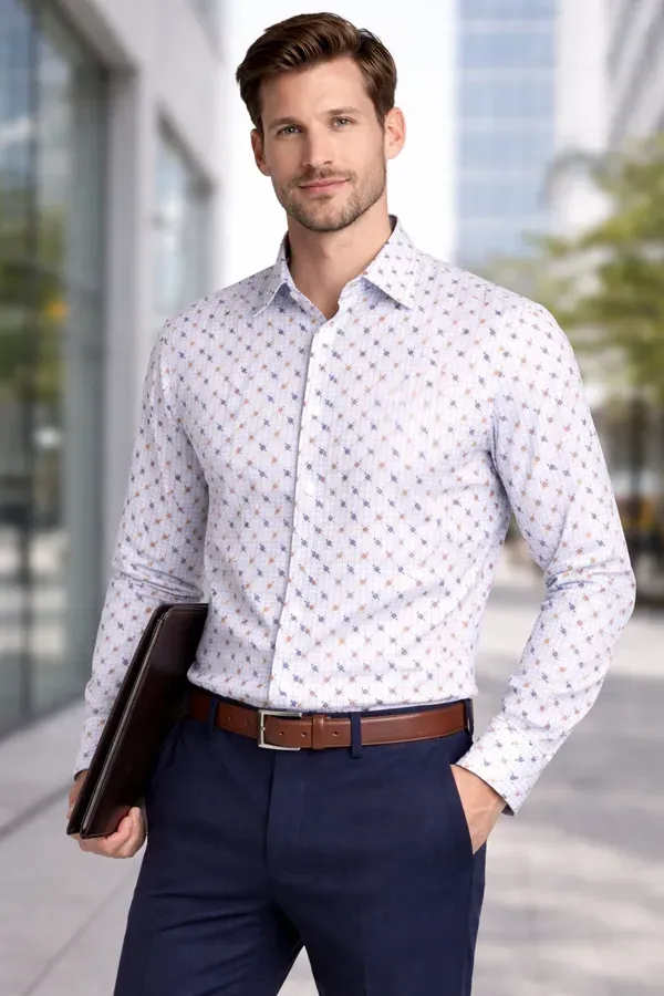 Multicolor_Printed_Geometric_Print_Checkered_Casual_Shirt_For_Men