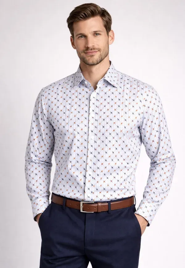 Multicolor_Printed_Geometric_Print_Checkered_Casual_Shirt_For_Men