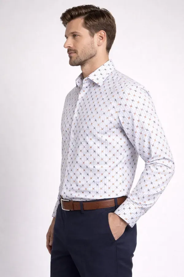 Multicolor_Printed_Geometric_Print_Checkered_Casual_Shirt_For_Men