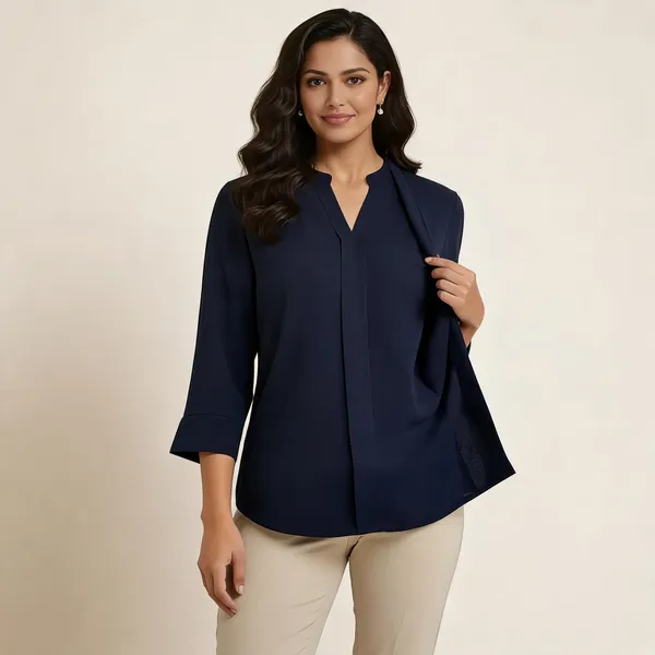 Blue_Formal_Solid_Top_For_Women