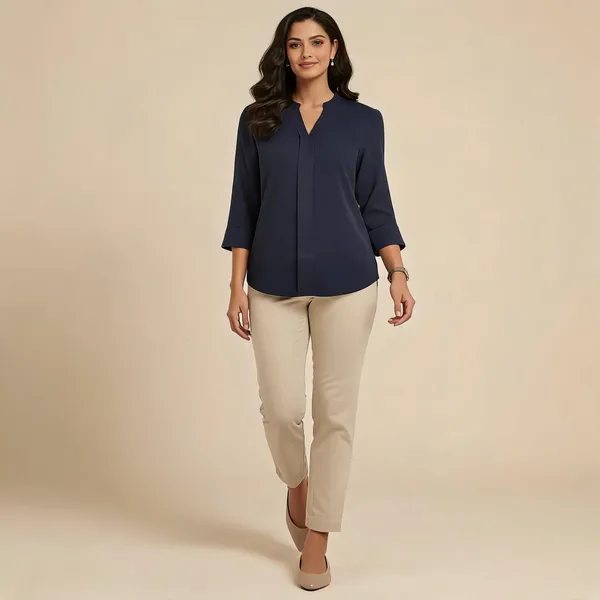 Blue_Formal_Solid_Top_For_Women