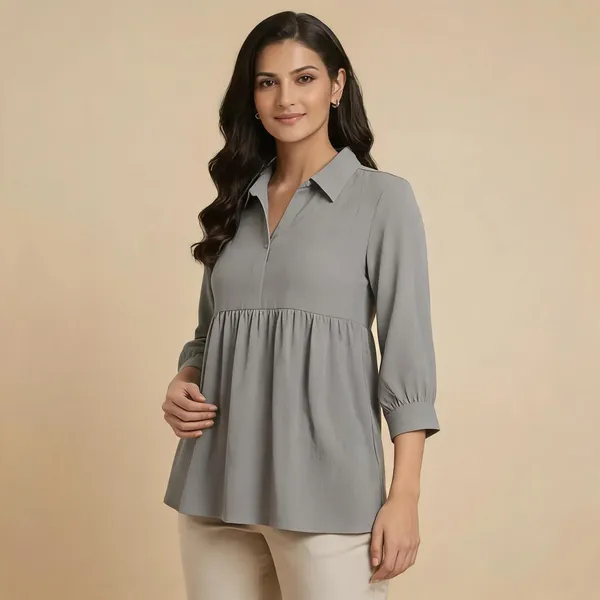Grey_Casual_Self_Design_Top_For_Women