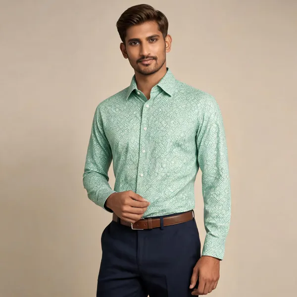 Multicolor_Printed_Geometric_Print_Checkered_Casual_Shirt_For_Men