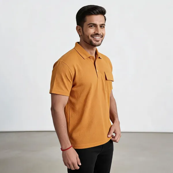 Rvlk_Premium_Oversized_Drop_Shoulder_Polo_T_Shirt_Mustard