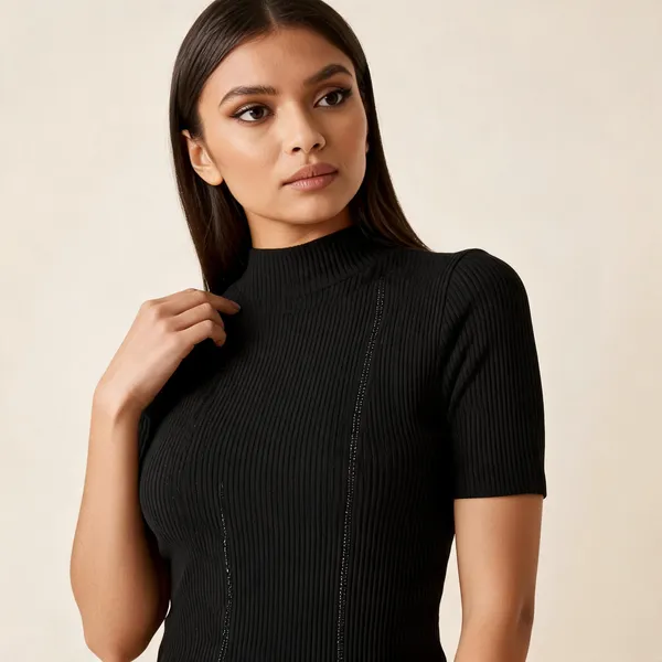 Black_Glowstitch_Casual_Solid_Top_For_Women