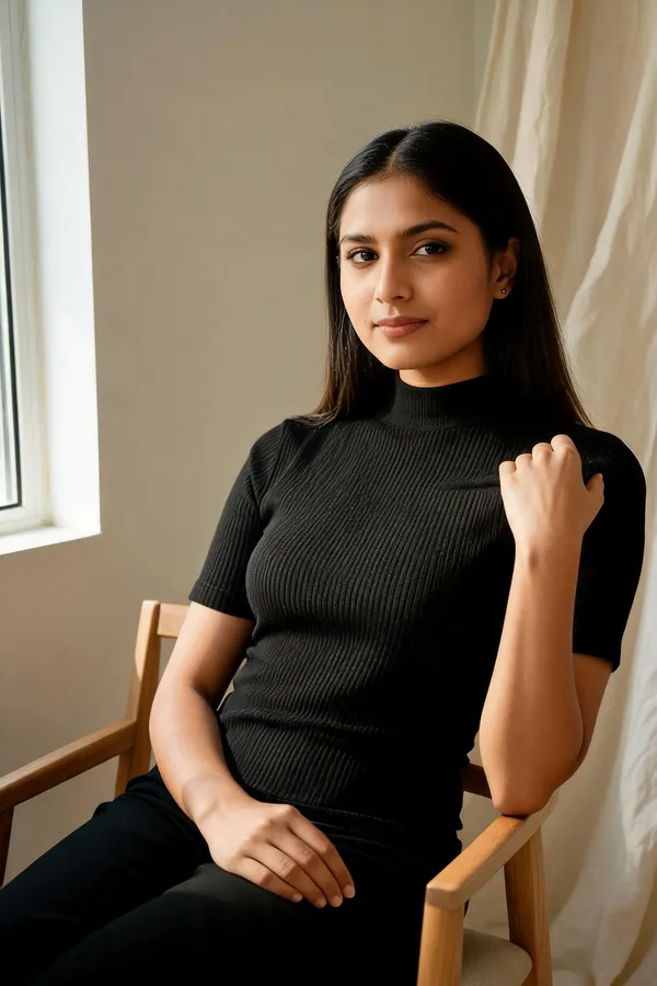 Black_Glowstitch_Casual_Solid_Top_For_Women