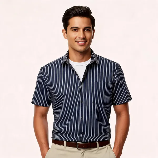 Navy_Blue_And_White_Micro_Stripe_Regular_Fit_Half_Sleeve_Formal_Casual_Shir_More
