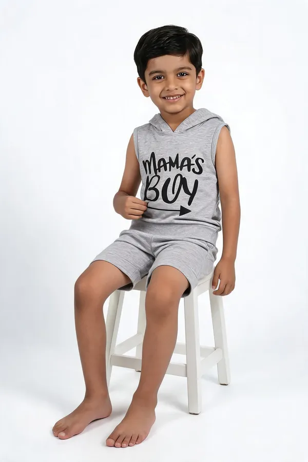 Kids_Cotton_Hooded_T_Shirt_And_Shorts_Co_Ord_Set