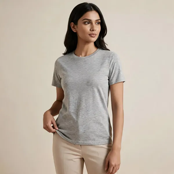 Grey_Solid_Round_Neck_T_Shirt_For_Women