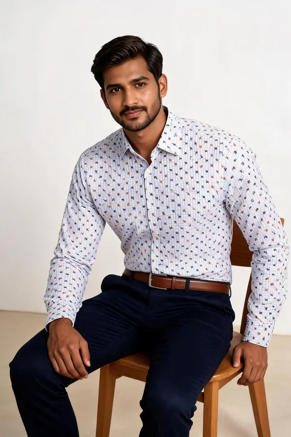 Multicolor_Printed_Geometric_Print_Checkered_Casual_Shirt_For_Men