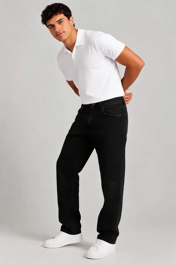 Men_S_Black_Straight_Fit_Jeans_Classic_Casual_Denim_Pants