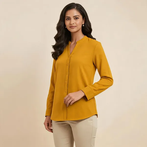 Mustard_Yellow_Formal_Solid_Top_For_Women