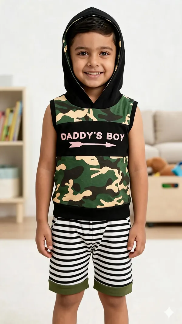 Stylish_Kids_Summer_Wear_Cotton_Blend_Clothing_Set_Camo_Print_Hooded_T_Sh