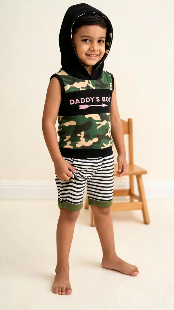 Stylish_Kids_Summer_Wear_Cotton_Blend_Clothing_Set_Camo_Print_Hooded_T_Sh