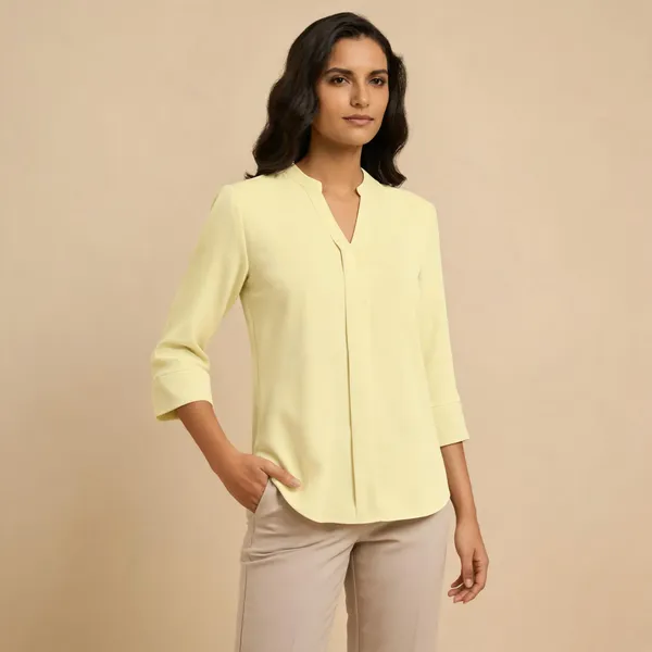 Yellow_Formal_Solid_Top_For_Women