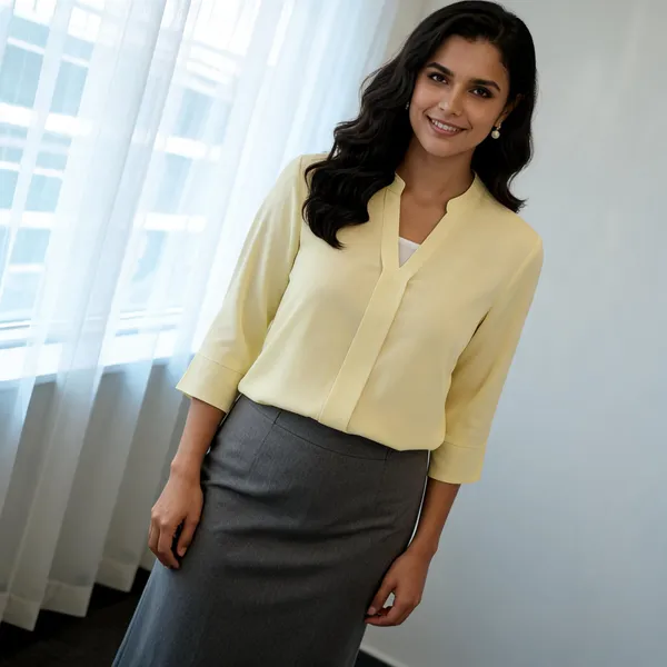 Yellow_Formal_Solid_Top_For_Women