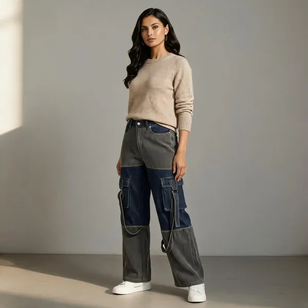 Blue_Cargos_For_Women