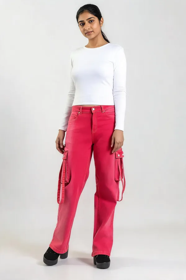 Pink_Cargo_Jeans_With_Utility_Pockets_And_Strap_Details_For_Women