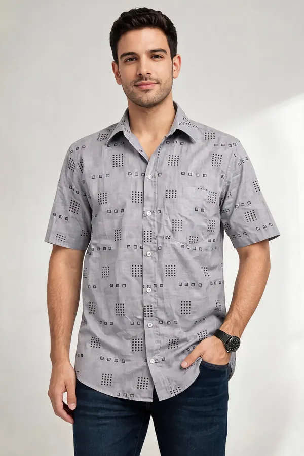 Grey_Geometric_Print_Casual_Shirt_For_Men