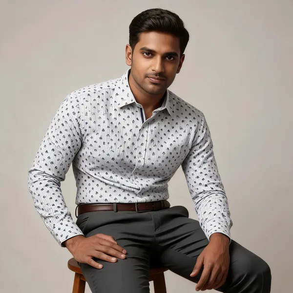 Multicolor_Printed_Geometric_Print_Checkered_Casual_Shirt_For_Men