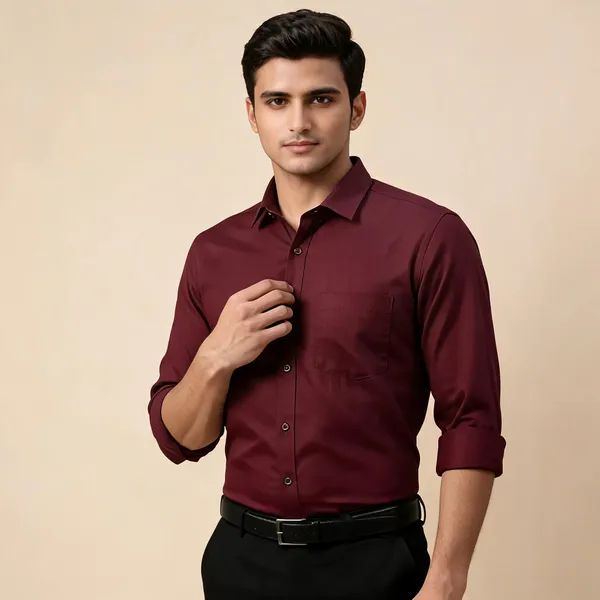 Maroon_The_Sbc_Solid_Casual_Shirt_For_Men
