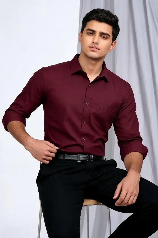 Maroon_The_Sbc_Solid_Casual_Shirt_For_Men