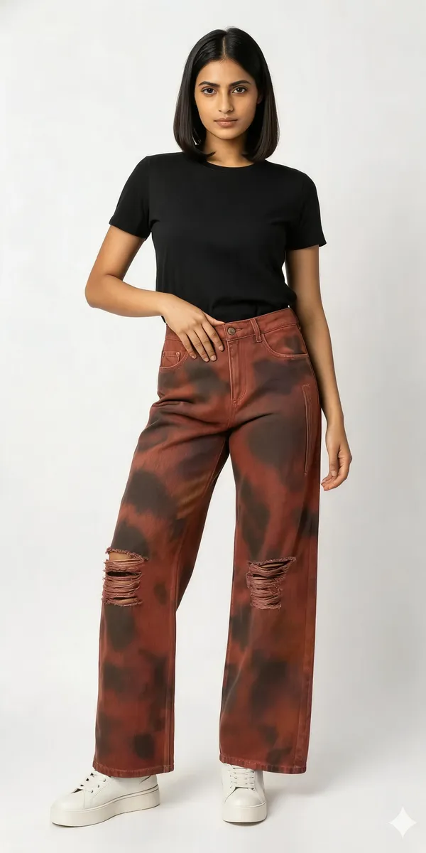 Brown_Loose_Fit_Jeans_For_Women