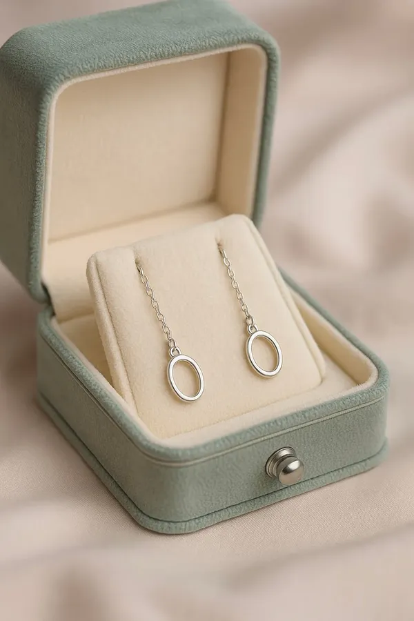 925_Sterling_Silver_Oval_Drop_Earring_For_Women_Default_Title