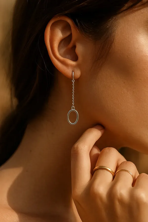925_Sterling_Silver_Oval_Drop_Earring_For_Women_Default_Title