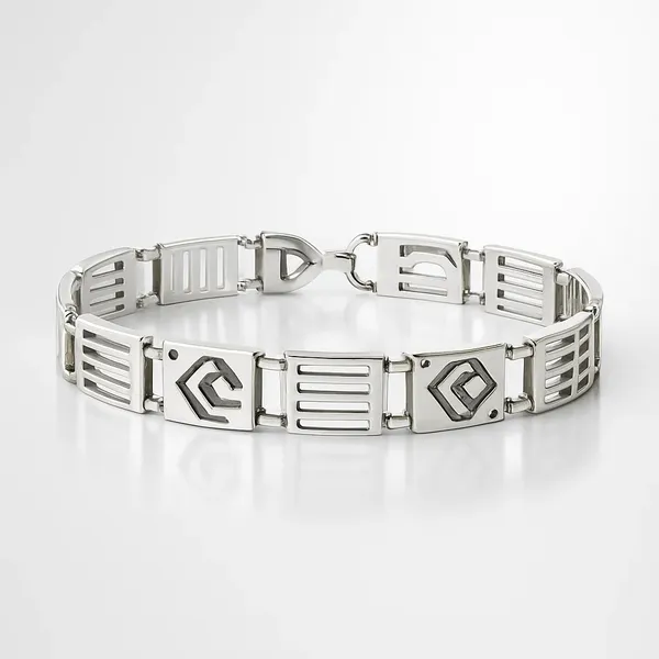 925_Sterling_Silver_Geometric_Cuff_Bracelet_For_Men_Handcrafted_Minimal_Luxury_Default_Title
