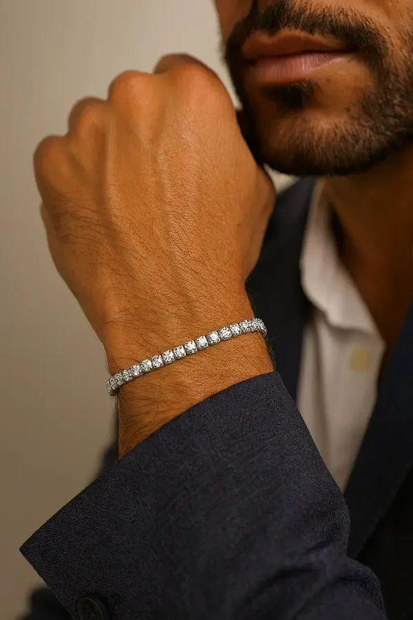 925_Sterling_Silver_Tennis_Bracelet_For_Men_S_K_Jewellers_Default_Title