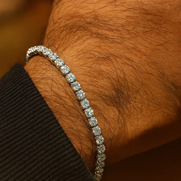 925_Sterling_Silver_Tennis_Bracelet_For_Men_S_K_Jewellers_Default_Title