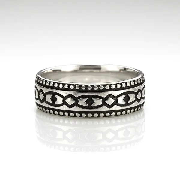Echoes_Of_Valor_Oxidised_925_Silver_Patterned_Rings_For_Fearless_Hearts_Default_Title