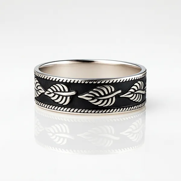 Whispering_Forest_Majesty_Oxidised_925_Silver_Leaf_Pattern_Rings_For_Old_Souls_Default_Title