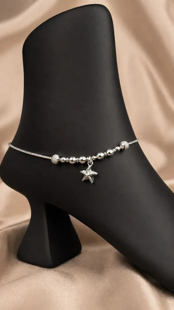Garden_Halo_Sterling_Silver_Anklet_With_Ruby_And_Emerald_Talisman_Charm_Pair