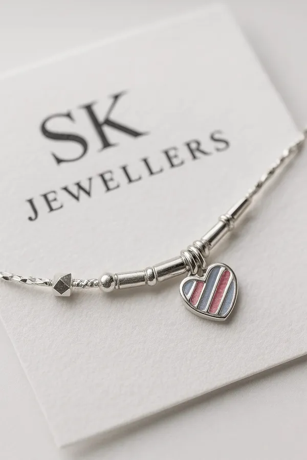 Prism_Heartbeat_Sterling_Silver_Anklet_With_Radiant_Enamel_Charm_Pair