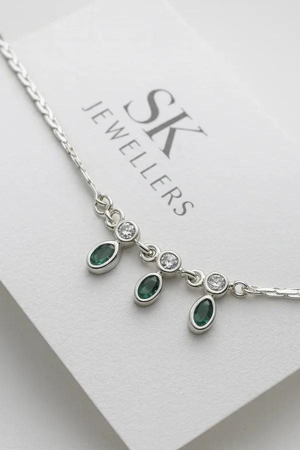 Enchanted_Forest_925_Silver_Anklet_With_Emerald_Green_And_Crystal_Glow_Pair