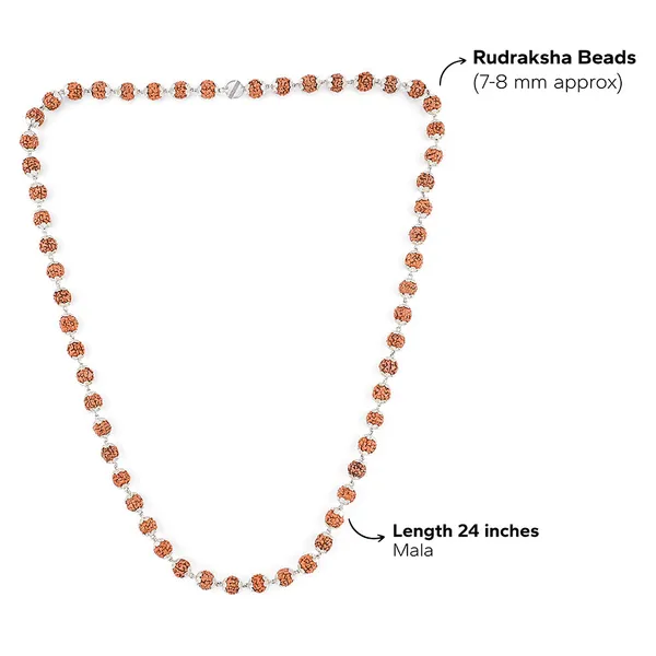 925_Sterling_Silver_Capped_Rudraksha_Mala_5_Mukhi_Rudraksh_Mala_With_Silver_Caps_Certified_Spiritual_Japa_Mala_For_Meditation_Prayer_Default_Title