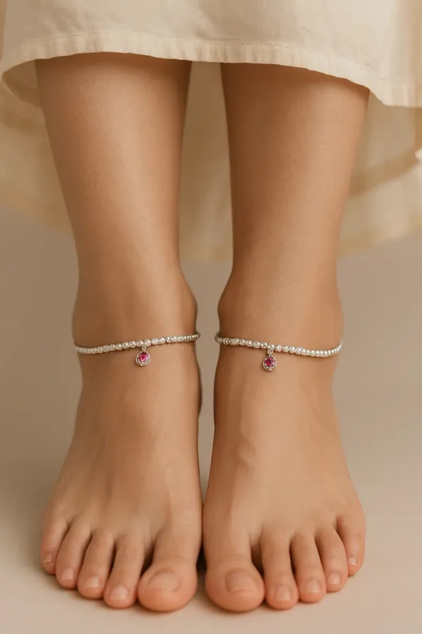 Rose_Ember_Beaded_Silver_Anklet_With_Crimson_Crystal_Charm_Glow_Pair