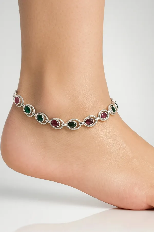 Harmony_In_Color_Ruby_Emerald_Silver_Anklet_Enchantment_Single