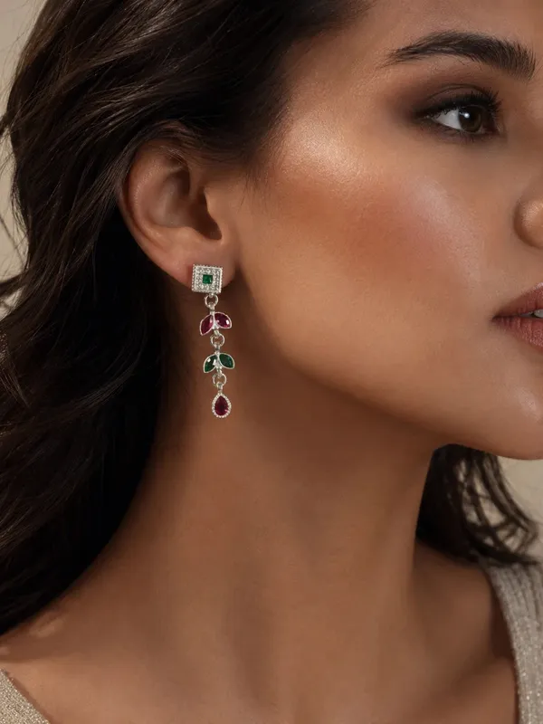 Emerald_Enchantment_Dazzling_Oxidised_Silver_Vine_Earrings_Default_Title