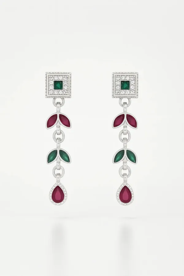 Emerald_Enchantment_Dazzling_Oxidised_Silver_Vine_Earrings_Default_Title